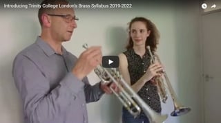 teacher and learner play trumpet video