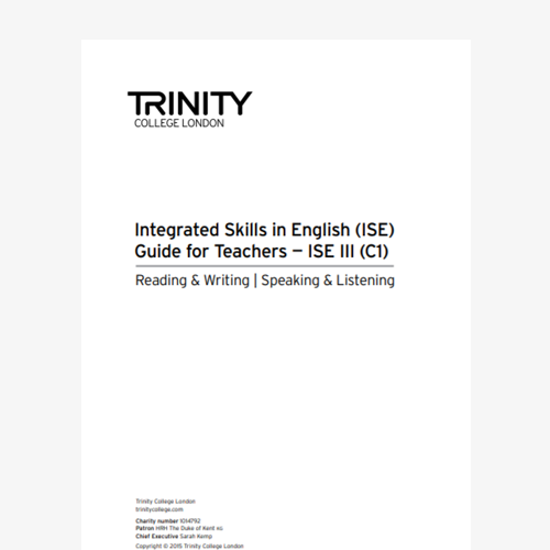 ISE III - Guide for teachers