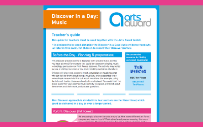 Discover in a Day for Music resource - download (UK)